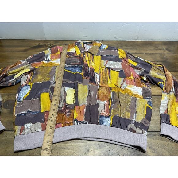 Alan Stuart Shirt Mens Multicolor Abstract Art Pullover Short Sleeve Banded XL - Picture 9 of 12